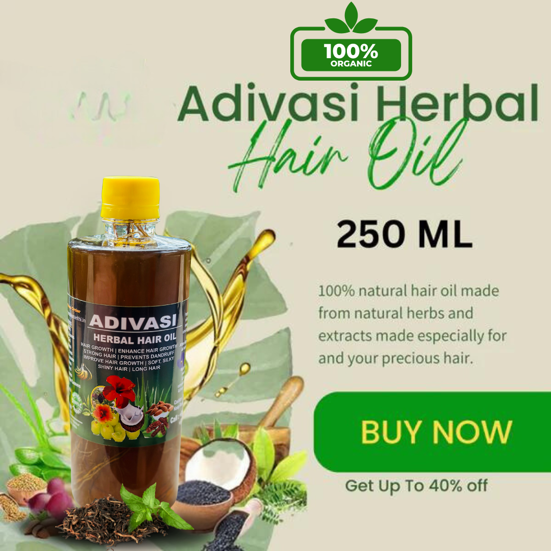 Adivasi Herbal Hair oil with (4.9 ⭐⭐⭐⭐⭐ 28,876k+ REVIEWS) Globally