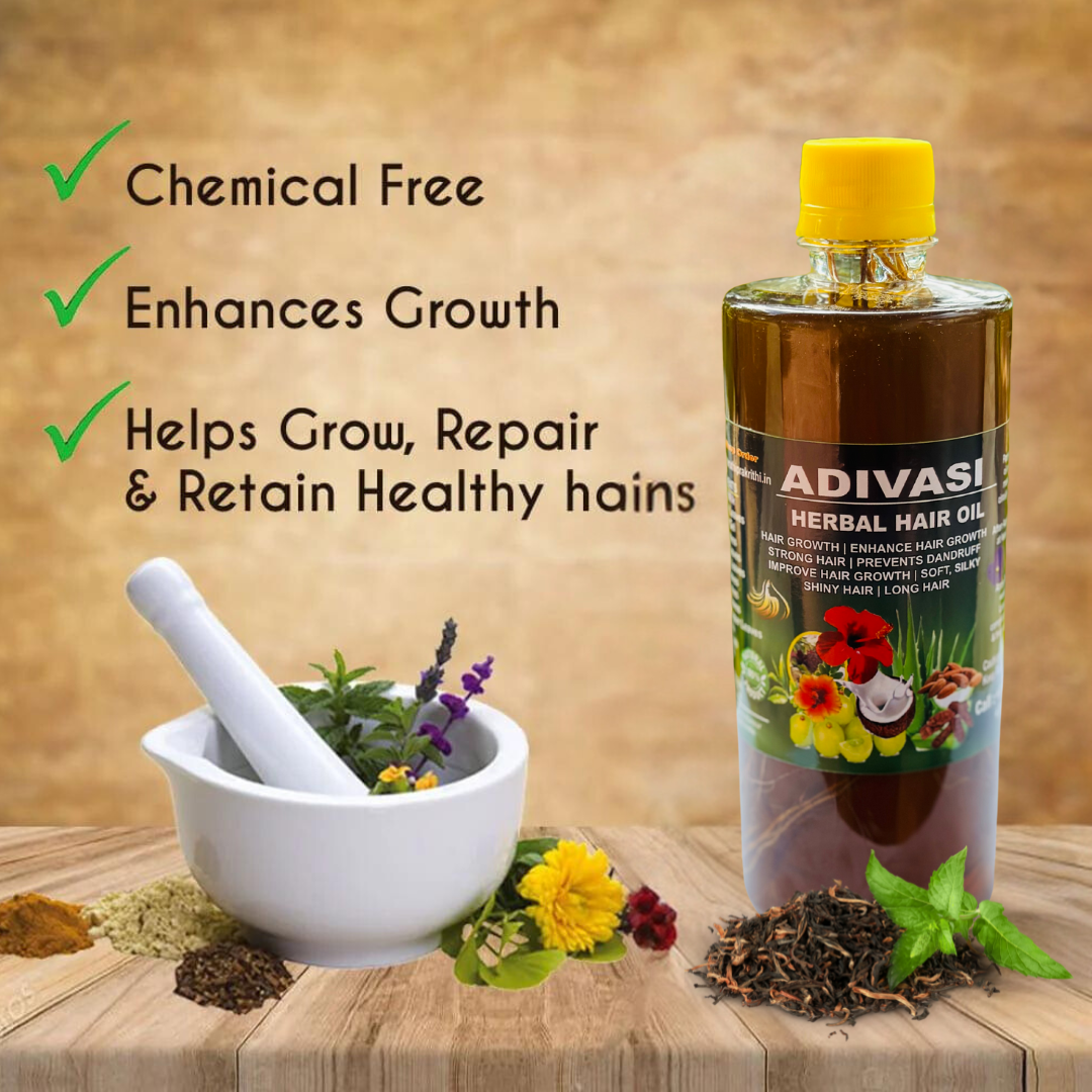 Adivasi Herbal Hair oil with (4.9 ⭐⭐⭐⭐⭐ 28,876k+ REVIEWS) Globally