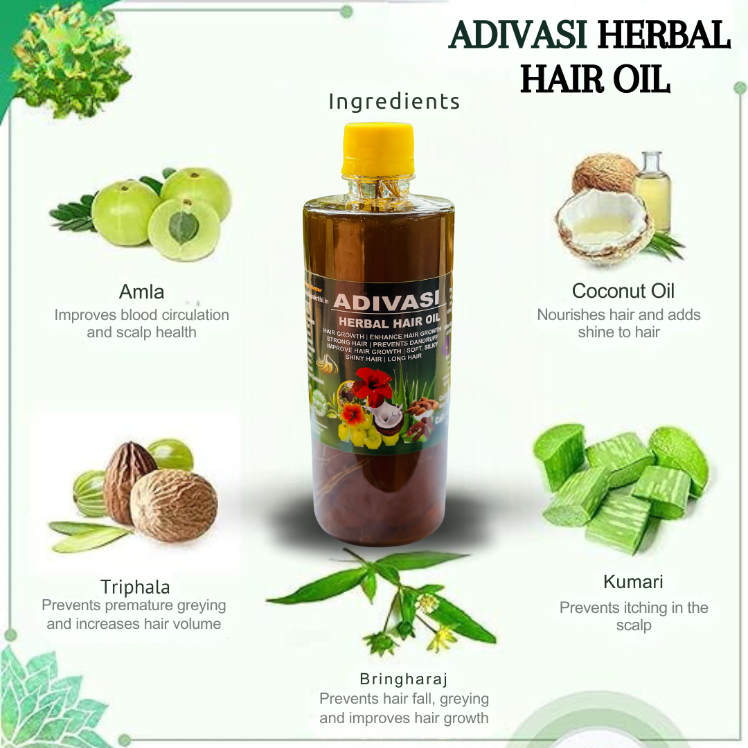 Adivasi Herbal Hair oil with (4.9 ⭐⭐⭐⭐⭐ 28,876k+ REVIEWS) Globally