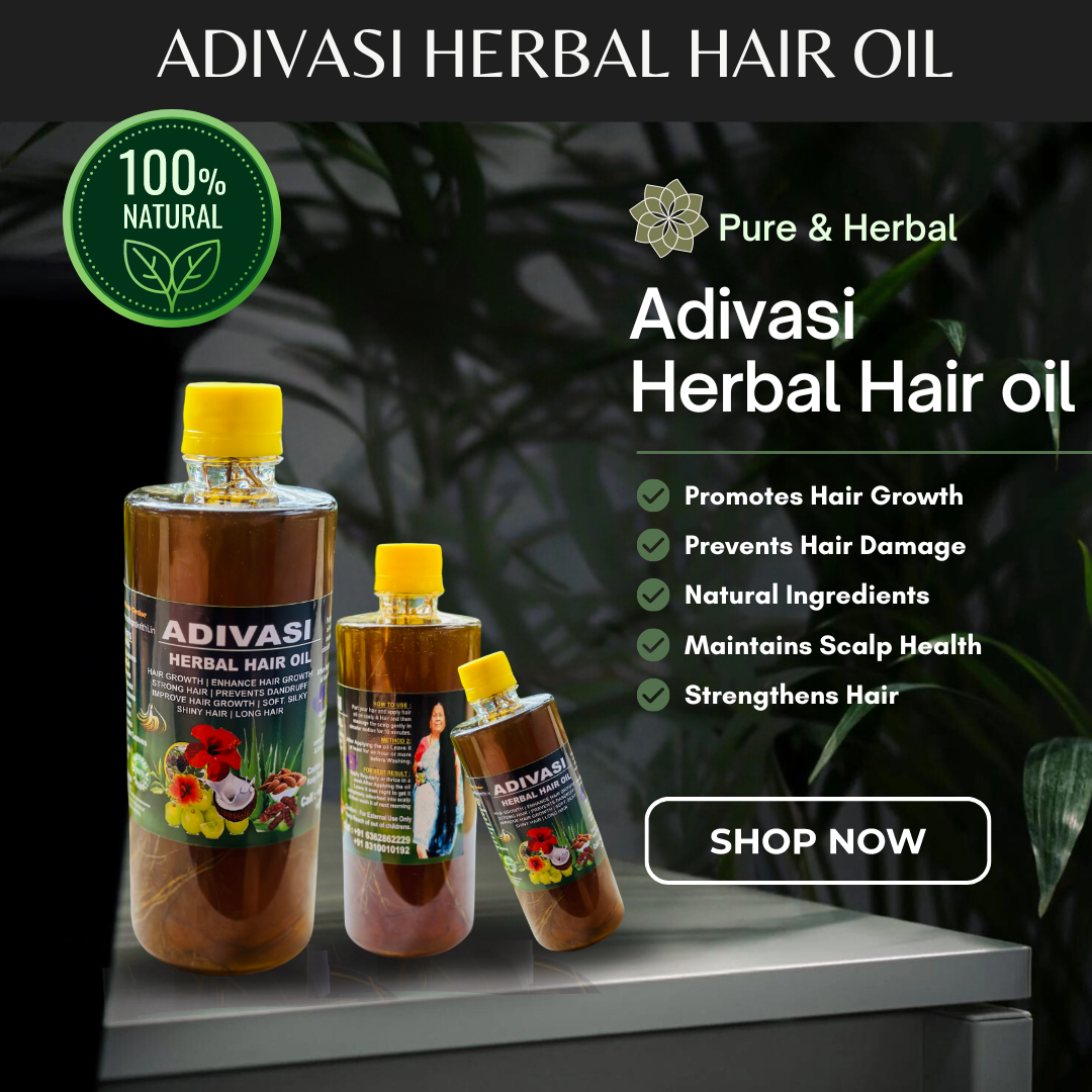 Adivasi Herbal Hair oil with (4.9 ⭐⭐⭐⭐⭐ 28,876k+ REVIEWS) Globally