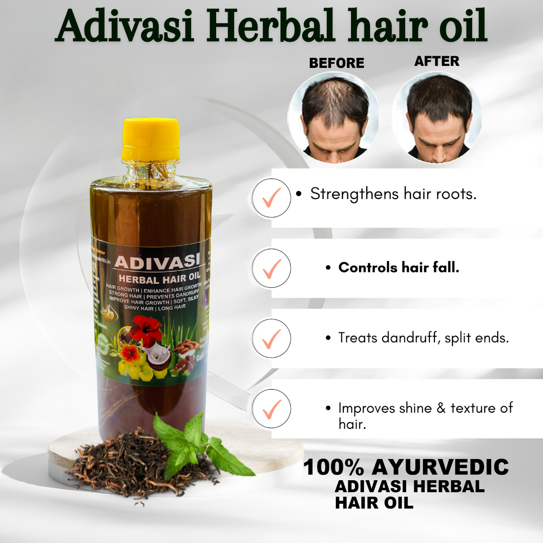 Adivasi Herbal Hair oil with (4.9 ⭐⭐⭐⭐⭐ 28,876k+ REVIEWS) Globally