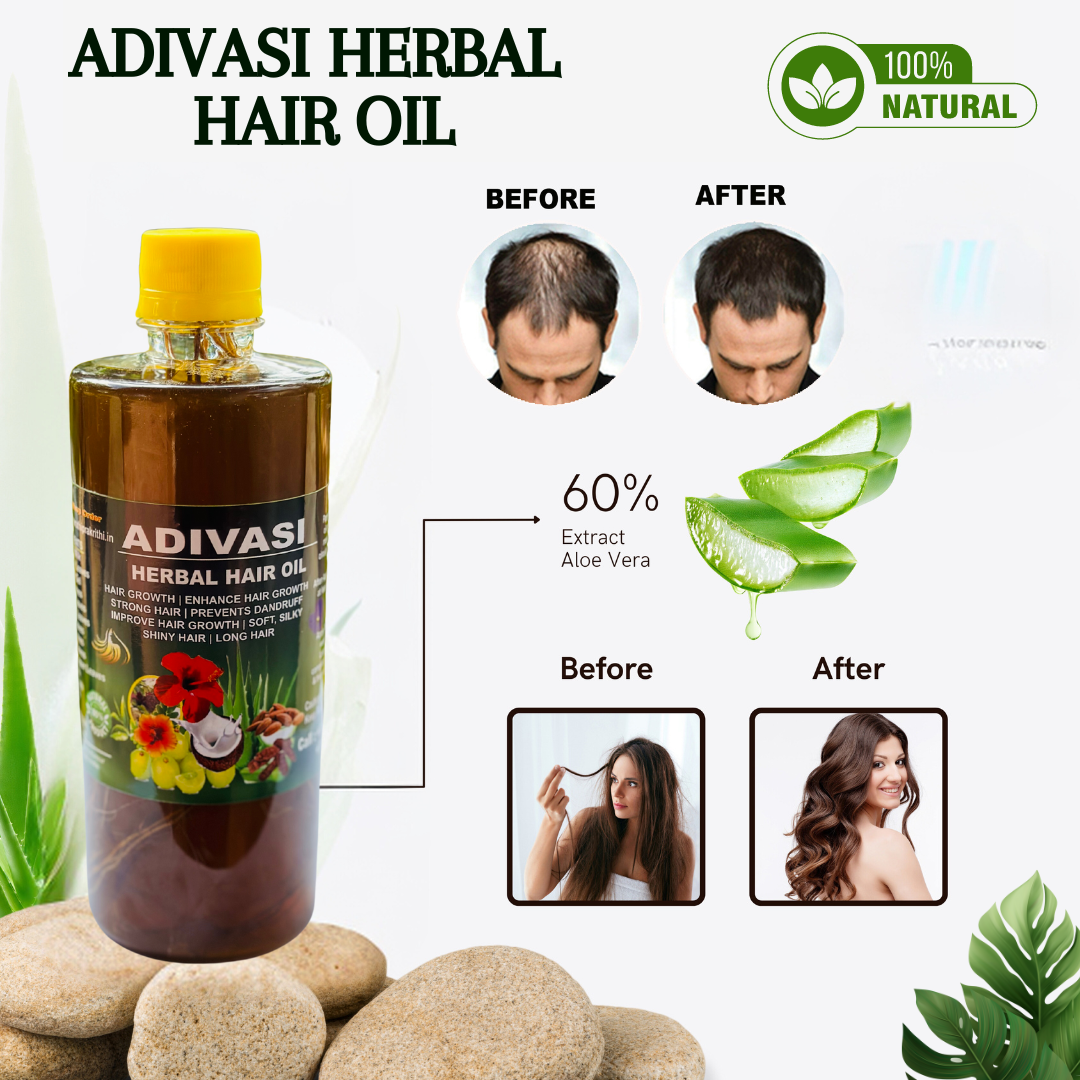 Adivasi Herbal Hair oil with (4.9 ⭐⭐⭐⭐⭐ 28,876k+ REVIEWS) Globally